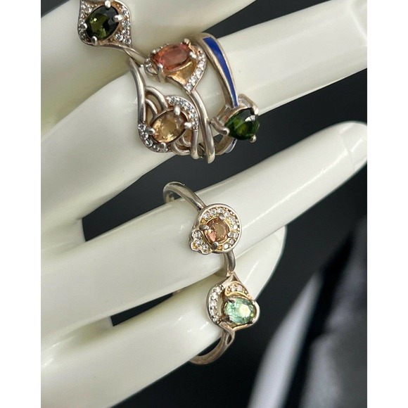 6x Tourmaline Natural Gemstone Rings You Will Get Six Ring Bulk Sell #JWY1 - Picture 4 of 12